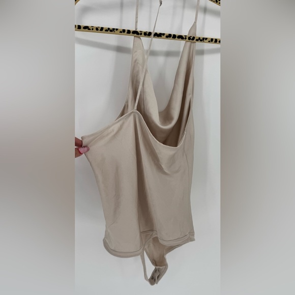 Abercrombie & Fitch Satin Cowl Neck T-Strap Bodysuit - Picture 4 of 12